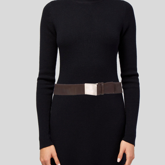 Prada Leather Logo Belt - 38\